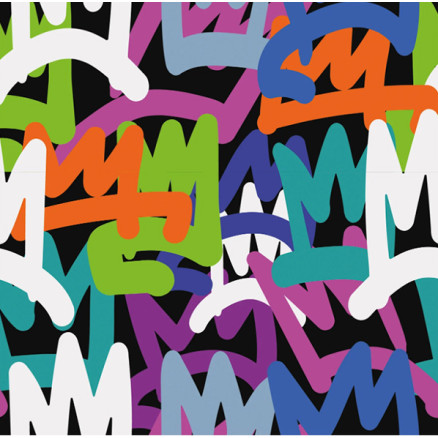 French Terry Print Stoff 150cm 069 Graffiti - 50 cm von Balsløw