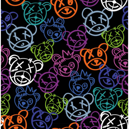 French Terry Print Stoff 150cm 069 Bären - 50 cm von Balsløw