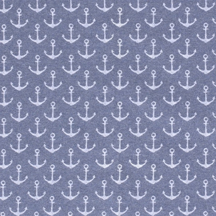 French Terry Print Stoff 150cm 006 Anker - 50 cm French Terry Print Stoff 150cm 006 Anker - 50 cm von Balsløw