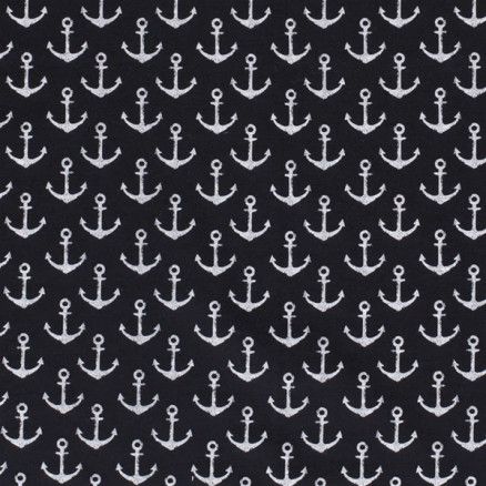 French Terry Print Stoff 150cm 008 Anker - 50 cm von Balsløw