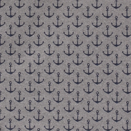 French Terry Print Stoff 150cm 163 Anker - 50 cm von Balsløw