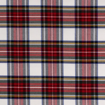 Gabardine mit Tartan 150cm 051 Weiß - 50cm von Balsløw