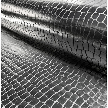 Polyester Jersey mit Folienprint Stoff 150cm 70 Silber - 50cm von Balsløw