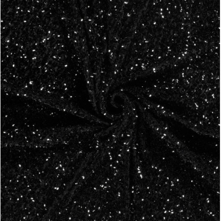 Polyester mit Pailletten Stoff 145cm 69 Schwarz - 50cm von Balsløw
