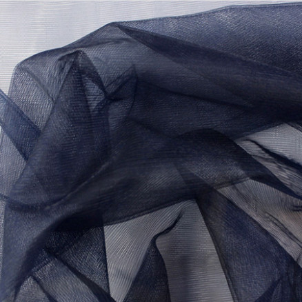 Tüll mit Glitter Stoff 150cm 13 Navy - 50cm von Balsløw