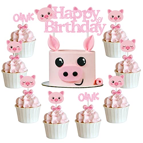 25 STÜCKE Rosa Schwein Kuchen Topper Geburtstag Dekorationen Mädchen Schwein Dekorationen Happy Birthday Tier Kuchen Topper für Geburtstag Baby Shower Piggy Party Supplies 25 STÜCKE Rosa Schwein Kuchen Topper Geburtstag Dekorationen Mädchen Schwein Dekorationen Happy Birthday Tier Kuchen Topper für Geburtstag Baby Shower Piggy Party Supplies von Balterever