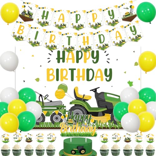 Balterever Rasenmäher Geburtstag Dekorationen Set Grün Traktor Happy Birthday Banner Hintergrund Traktor Girlande Kuchen Topper Luftballons Bauernhof Traktor Party Rasenmäher Geburtstag Party Balterever Rasenmäher Geburtstag Dekorationen Set Grün Traktor Happy Birthday Banner Hintergrund Traktor Girlande Kuchen Topper Luftballons Bauernhof Traktor Party Rasenmäher Geburtstag Party von Balterever