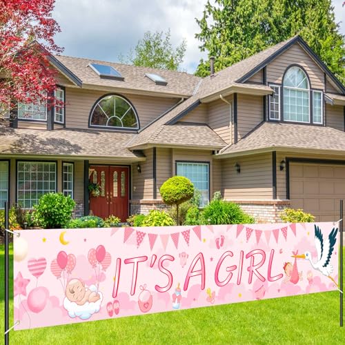 Balterever Storch-Babyparty-Dekoration, Mädchen, rosa, It's A Girl, Storch, Hofbanner, Babyparty-Dekoration, Willkommen zu Hause, Neugeborene, Hofdekoration, Gender-Reveal-Party, It's A Girl Balterever Storch-Babyparty-Dekoration, Mädchen, rosa, It's A Girl, Storch, Hofbanner, Babyparty-Dekoration, Willkommen zu Hause, Neugeborene, Hofdekoration, Gender-Reveal-Party, It's A Girl von Balterever
