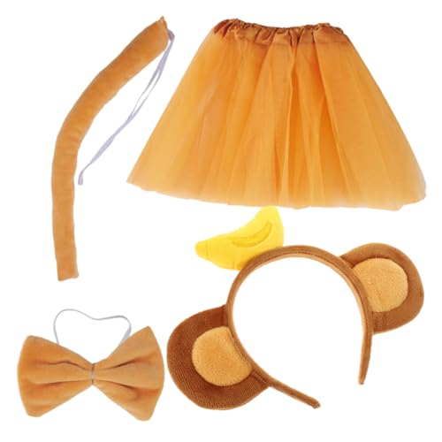 Baluue 1 Satz Affenohren mit Bananen Stirnband Tutu Rock Fliege für Halloween Karneval Cosplay Fotografie Lustiges Tierkostüm für Mottopartys und Aufführungen Baluue 1 Satz Affenohren mit Bananen Stirnband Tutu Rock Fliege für Halloween Karneval Cosplay Fotografie Lustiges Tierkostüm für Mottopartys und Aufführungen von Baluue
