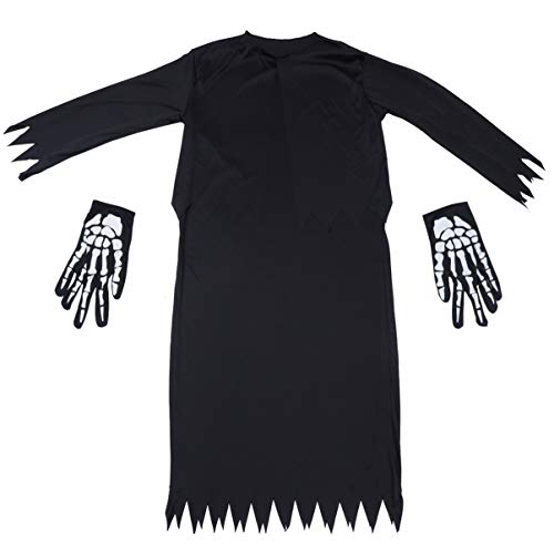 Baluue 1 Satz Death Ghost Clothing Set Halloween Cosplay LED Schnitter Kostüm Polyester (Polyester) Schwarz von Baluue