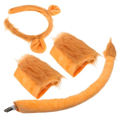 Baluue 1 Satz Löwen-Stirnband-Set für Stirnband Party Halloween-Löwen-Haarband Kostüm verkleiden tierische Requisiten-Ornamente Kopfschmuck Stoff Orange von Baluue