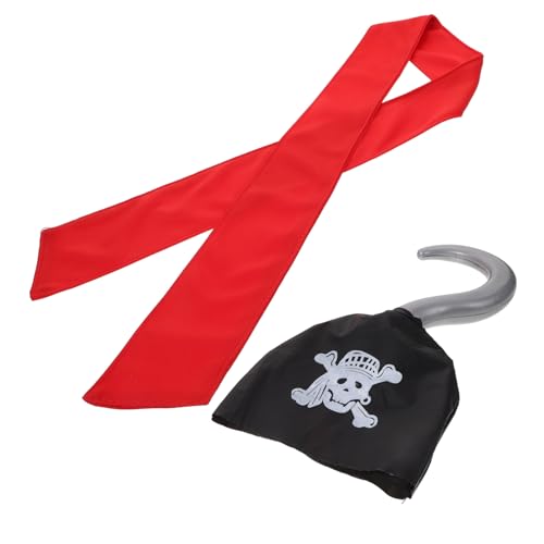 Baluue 1 Satz Piratenkopftuch für Halloween Teilig Rotes Kopftuch ca Piratenhaken für Karneval Cosplay Party Dekoration und Fotoshootings Baluue 1 Satz Piratenkopftuch für Halloween Teilig Rotes Kopftuch ca Piratenhaken für Karneval Cosplay Party Dekoration und Fotoshootings von Baluue