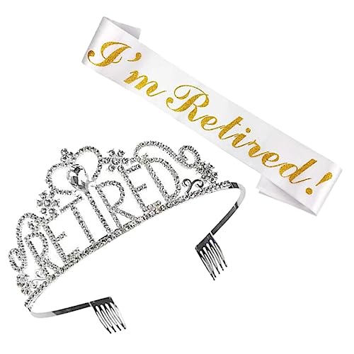 Baluue 1 Satz Stirnband Für Altersvorsorge Schulter Ruhestandskostüm Für Damen Ruhestand Für Frauen Geburtstags-stirnband Für Frauen Krone Schärpe Gold Party Ruhestands Feier Stoff Silber Baluue 1 Satz Stirnband Für Altersvorsorge Schulter Ruhestandskostüm Für Damen Ruhestand Für Frauen Geburtstags-stirnband Für Frauen Krone Schärpe Gold Party Ruhestands Feier Stoff Silber von Baluue