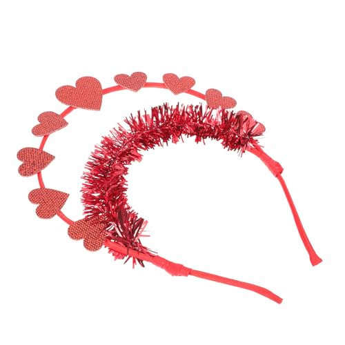 Baluue 1 Stück liebe Stirnband Party für Mädchen Breite Samt-Stirnbänder Valentinstag Damen Herzförmiges Stirnband weibliche Parteikopfdekoration Haarzubehör Filzstoff rot von Baluue