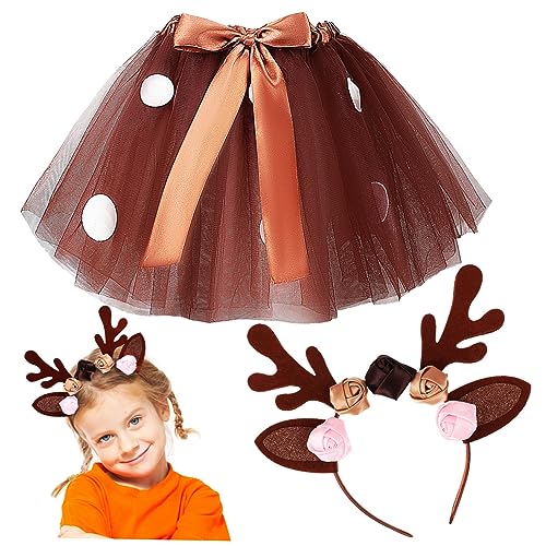 Baluue 1Satz Rehkostüm Set für Kleine Mädchen Weihnachtsstirnband Tüllrock für Karneval und Cosplay Events Niedliches Elchkostüm mit Weichem Material Baluue 1Satz Rehkostüm Set für Kleine Mädchen Weihnachtsstirnband Tüllrock für Karneval und Cosplay Events Niedliches Elchkostüm mit Weichem Material von Baluue