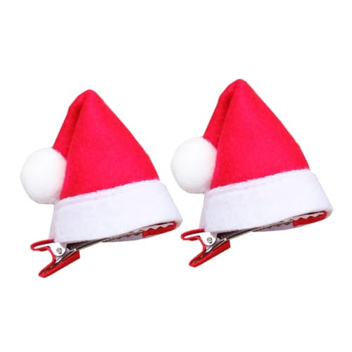 Baluue 2 STÜCK Mini Weihnachtsmütze Haarklammern Niedliche Weihnachts Haarschmuck Clips mit Festlichem Design Vielseitige Haarspangen für Damen und Mädchen für Weihnachtsfeiern und von Baluue