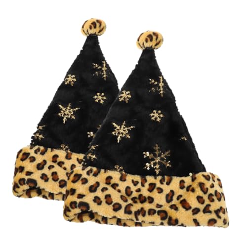 Baluue 2 STÜCK Schwarze Weihnachtsmütze mit Leopardenmuster und Pailletten Kuscheliges Plüschmaterial Weihnachtliche Party Mütze für Erwachsene Festlicher Kopfschmuck für Winterfeiern Baluue 2 STÜCK Schwarze Weihnachtsmütze mit Leopardenmuster und Pailletten Kuscheliges Plüschmaterial Weihnachtliche Party Mütze für Erwachsene Festlicher Kopfschmuck für Winterfeiern von Baluue