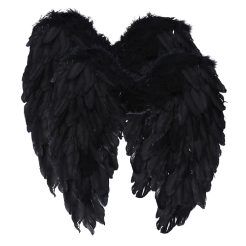 Baluue 2 Stck Große Engelsflügel aus Teiliges Leichtes Cosplay Kostüm für Damen Bühnenauftritte Karneval Weihnachtsdeko Schwarzes Federflügel Baluue 2 Stck Große Engelsflügel aus Teiliges Leichtes Cosplay Kostüm für Damen Bühnenauftritte Karneval Weihnachtsdeko Schwarzes Federflügel von Baluue