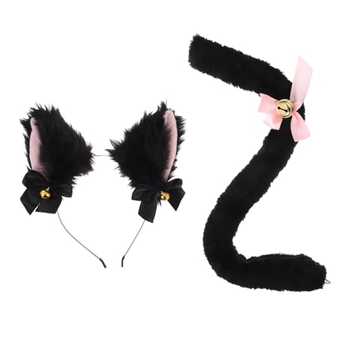 Baluue 2 Stück Katzenohren Stirnband und Katzen Süße Cosplay Accessoires für Mädchen Frauen Perfektes Kostüm Zubehör für Halloween Geburtstag Karneval von Baluue