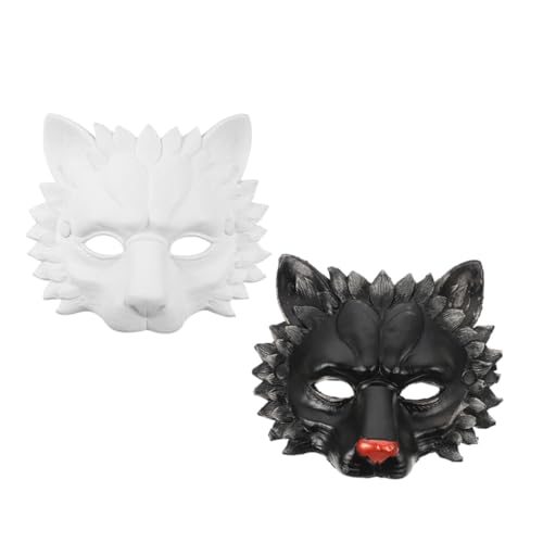 Baluue 2 Stück PU Löwenmaske für Erwachsene Realistische Tier-masquerade Elastisches Band für Bequemen Sitz für Halloween Fasching Karneval und Cosplay von Baluue