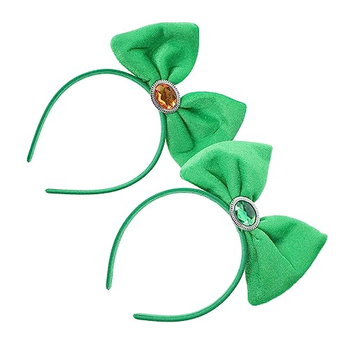 Baluue 2 Stück Schleife Stirnband Haardekoration St Patricks Day Haare Haarverschluss Mode Haaraccessoires Kopfschmuck Zum St. Patricks Day Haarschmuck Kopfbedeckung Für St. Patricks Grün von Baluue