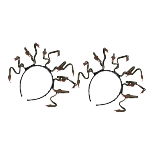 Baluue 2 Stück Teiliges Halloween Schlangen Haarband Flexibles Medusa Stirnband für Damen und Mädchen Auffälliges Karneval Kostüm Zubehör Gruselige Kopfbedeckung für Fasching und Party von Baluue