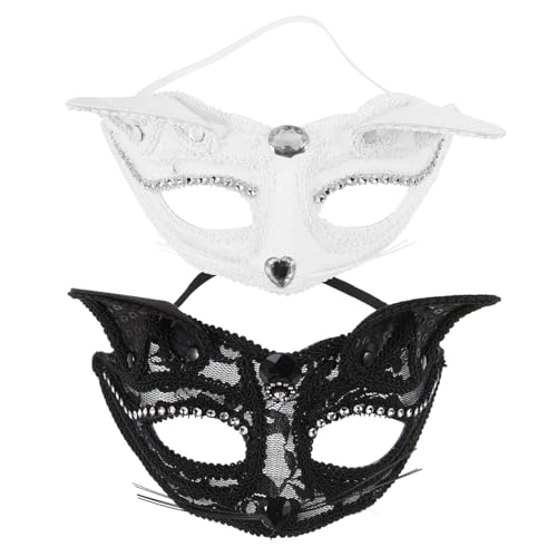 Baluue 2 Stück Teiliges Japanische Fuchsmaske Halbgesichtige Cosplay Tiermaske mit Elastischem Band Leichtes Kunststoffmaterial Stilvoll für Halloween Fasching Karneval und Mottopartys von Baluue