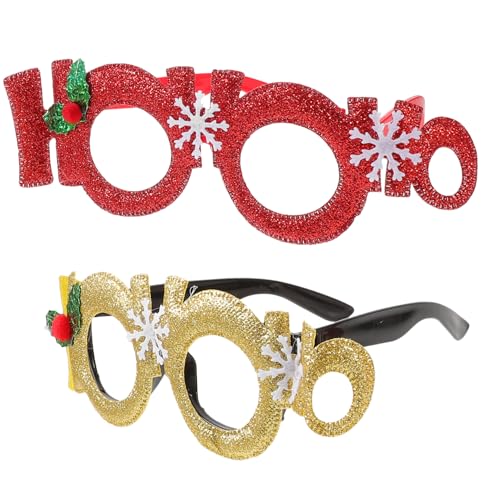 Baluue 2 Stück Weihnachtliche Dekobrille Gold Rot Leichte Einzigartige Party Foto Brillen für Erwachsene Kreatives Xmas Accessoire für Festliche Feiern und Baluue 2 Stück Weihnachtliche Dekobrille Gold Rot Leichte Einzigartige Party Foto Brillen für Erwachsene Kreatives Xmas Accessoire für Festliche Feiern und von Baluue