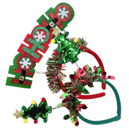 Baluue 2 Stück Weihnachtliche Haarbänder Festliche Stirnbänder Party Headwear für Damen Mädchen Komfortables Vielseitiges Design für Weihnachten Geburtstag und Festtagsfeiern von Baluue