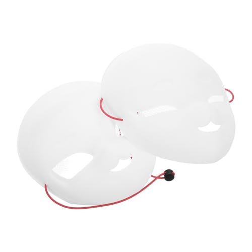 Baluue 2 Stücke Weiße DIY Vollgesichtsmaske mit Mesh- Bemalbare Halloween Augenmaske für Karneval Cosplay und Maskenball Vielseitig Gestaltbare Bastelgesichtsmaske von Baluue