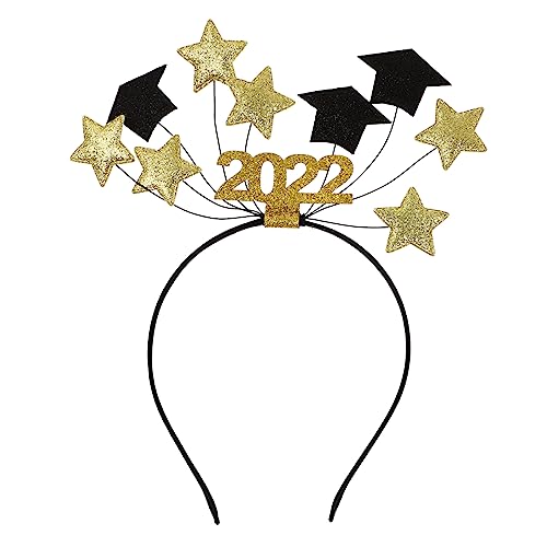 Baluue 2023 Arzt Hut Stirnband Grad -Hut -Dekorationen Stirnband für den Abschluss Graduierung Haarband Party Abschlussfeier Haarreifen abschluss haarband Filzstoff Golden von Baluue