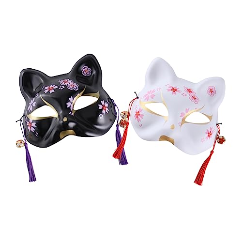 Baluue 2Stücke Handgefertigte Japanische Kirschblüten Katzenmasken Cosplay Maske für Halloween Kostümpartys Verstellbar Leicht für Karneval Modenschau Baluue 2Stücke Handgefertigte Japanische Kirschblüten Katzenmasken Cosplay Maske für Halloween Kostümpartys Verstellbar Leicht für Karneval Modenschau von Baluue