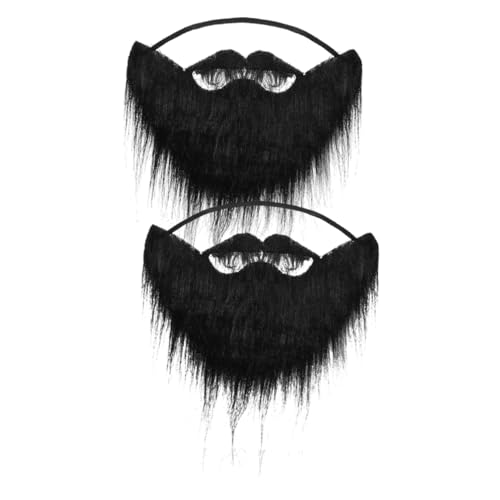Baluue 2pcs Halloween Gefälschter Bart Realistischer Schnurrbart Faux Schnurrbart Gefälschter Schnurrbart Realistischer Bart Natural Aussehender Gesichtsbehaarung Für Cosplay von Baluue
