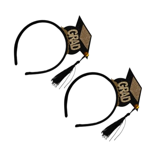 Baluue 3 Stück Mini-hut-stirnband Abschlussfeier Dekorationen Party Grad Cap Haarband Hüte Schulhaarzubehör Mini Bachelor Cap Stirnband Abschluss Stirnband Abschluss Haarband Erwachsene von Baluue