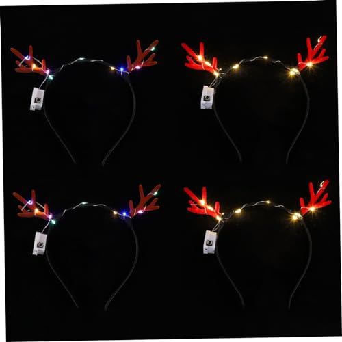Baluue 4 Stück Teiliges Weihnachts Rentier Haarband Ergonomisch Leicht Lebensechte Geweih Designs Party Kopfschmuck Kostüm Accessoires für Festliche Anlässe von Baluue