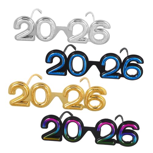 Baluue 4 Stück Teiliges Zahlenbrille aus Robustem Pc Material Glitzernde Neujahrsbrille in Gold Silber Bunt und Blau Langlebig Farbenfroh für Silvester Abschlussfeiern Geburtstage und Baluue 4 Stück Teiliges Zahlenbrille aus Robustem Pc Material Glitzernde Neujahrsbrille in Gold Silber Bunt und Blau Langlebig Farbenfroh für Silvester Abschlussfeiern Geburtstage und von Baluue