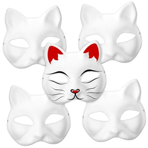 Baluue 5 Teiliges Weiße Katzenmasken aus Papier DIY Leere Tiermasken mit Ausgeschnittenen Augen für Bemalen und Gestalten für Halloween Kostüm Cosplay-partys Baluue 5 Teiliges Weiße Katzenmasken aus Papier DIY Leere Tiermasken mit Ausgeschnittenen Augen für Bemalen und Gestalten für Halloween Kostüm Cosplay-partys von Baluue