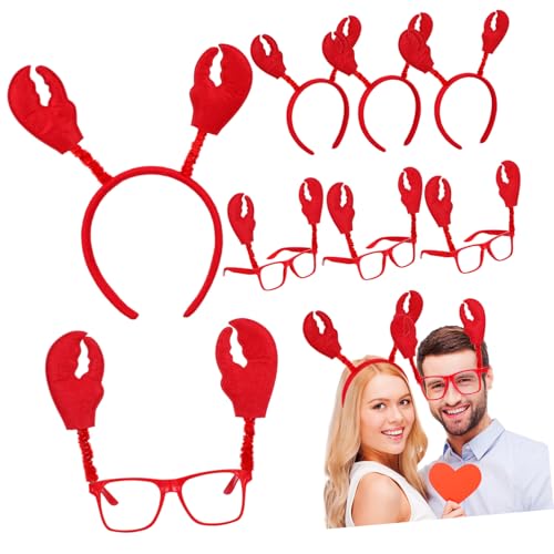 Baluue 6 Sätze Krabbenbrillen und Kopfband Kostümzubehör Leicht Langlebig für Halloween Weihnachten Karneval Mottoparty Cosplay Partyspaß für Erwachsene von Baluue