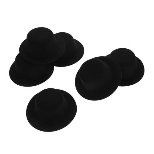 Baluue 6 Stück Teiliges Mini Filz-hüte Klein Miniatur Top-Hut Handgemacht Leicht für Puppen DIY Haar Bastelzubehör Schwarz von Baluue