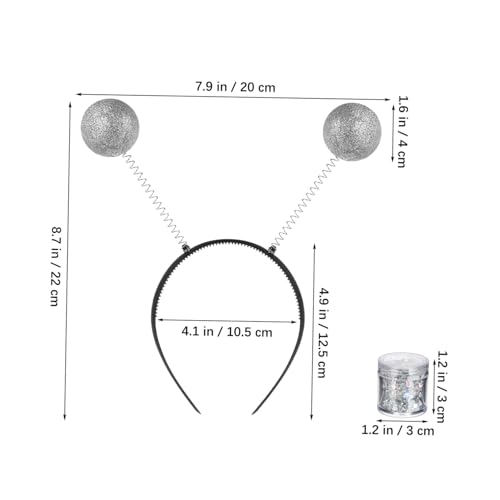 Baluue Ausgefallenes Silbernes Antennen-stirnband mit Glitzerkugeln für Damen Leichtes Plastik-kopfschmuck für Halloween Cosplay Party und Karneval Inklusive Gesichtsglitzer Baluue Ausgefallenes Silbernes Antennen-stirnband mit Glitzerkugeln für Damen Leichtes Plastik-kopfschmuck für Halloween Cosplay Party und Karneval Inklusive Gesichtsglitzer von Baluue