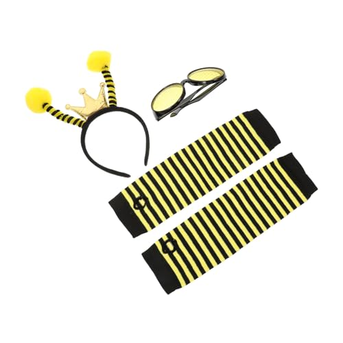 Baluue Bienenkostüm mit Stirnband und Sonnenbrille Festival Haarreif Accessoire für Erwachsene und Lustiges Bienen Design Party Kopfschmuck für Karneval und Cosplay von Baluue