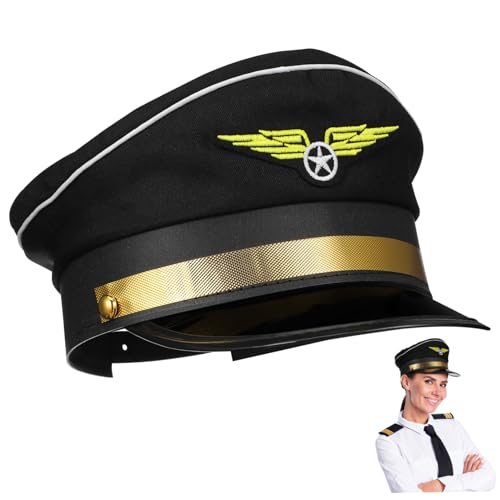Baluue Dekorativer Pilotenhut für Cosplay und Partys Atmungsaktive und Anpassbare Mütze für Erwachsene für Halloween Neujahr und Tanzveranstaltungen Schwarze Kapitänsmütze Baluue Dekorativer Pilotenhut für Cosplay und Partys Atmungsaktive und Anpassbare Mütze für Erwachsene für Halloween Neujahr und Tanzveranstaltungen Schwarze Kapitänsmütze von Baluue
