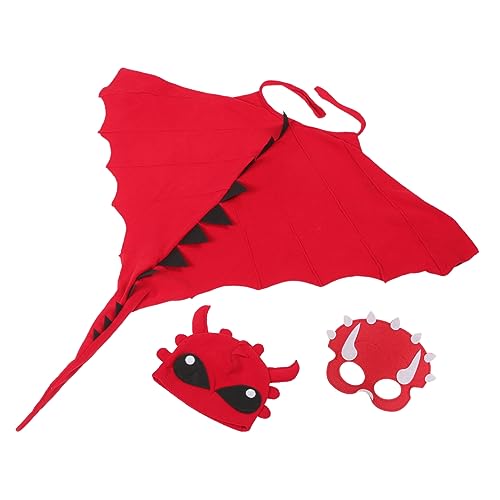Baluue Dinosaurier Kostüm mit Cape Maske und Mütze Bequemes Cosplay Outfit für Halloween Kostümparty Bühnenauftritte Sicher und Langlebig Geeignet für Jungen und Mädchen von Baluue