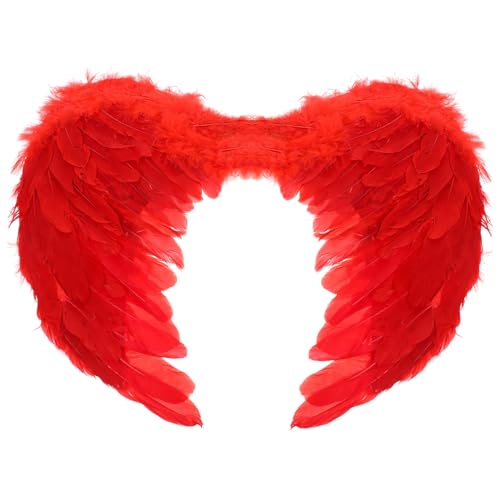 Baluue Engelsflügel Prop Rote Federn Bühnenkostüm Zubehör für Cosplay Festival Party Bühnenauftritte Jungen Mädchen Kostümaccessoire Baluue Engelsflügel Prop Rote Federn Bühnenkostüm Zubehör für Cosplay Festival Party Bühnenauftritte Jungen Mädchen Kostümaccessoire von Baluue