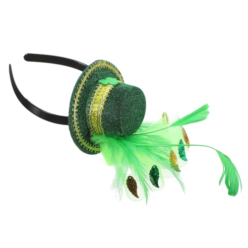 Baluue Federstirnband Haarzubehör Plüsch Stirnbänder St Patrick Stirnband Kopfbedeckung Kleeblatt Blumen- Festival-Party- St. Patricks Day Haarreifen Frauen Haardekoration Stoff Grün von Baluue