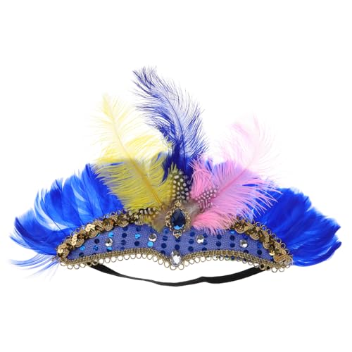 Baluue Flapper Headband mit Bunten Federn Weiches Atmungsaktives Stirnband für Karneval Halloween Jahre Party und Bauchtanz Vielseitiges Haar Accessoire für Damen von Baluue