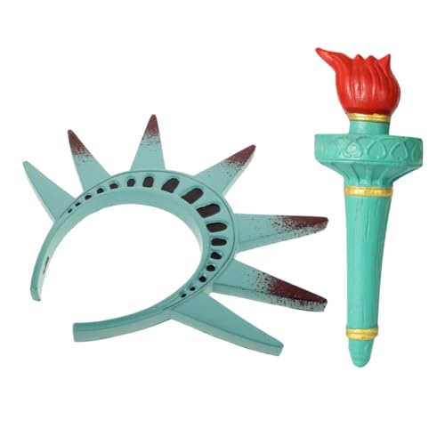 Baluue Freiheitsstatue Kostüm Krone und Fackel Stirnband Verstellbar Komfortabel Halloween Kopfschmuck für Damen Cosplay Party Baluue Freiheitsstatue Kostüm Krone und Fackel Stirnband Verstellbar Komfortabel Halloween Kopfschmuck für Damen Cosplay Party von Baluue