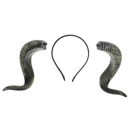 Baluue Gothisches Schäferhorn Stirnband mit Abnehmbaren Hörnern Flexibles Halloween Kostümzubehör für Cosplay Karneval und Party Elastisches Kopfband für Damen und Herren von Baluue