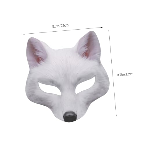 Baluue Halbgesichts Fuchsmaske Weiß für Karneval und Maskenball Atmungsaktive Leichte Tier-cosplay Maske für Erwachsene und Vielseitig Einsetzbar für Halloween Party und Kostümdekoration von Baluue