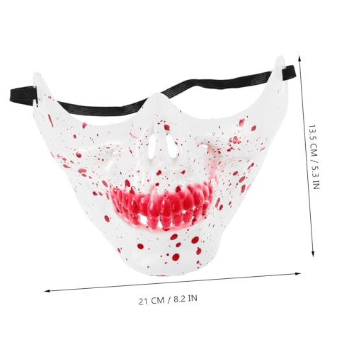 Baluue Halbmaske Schädel Halloween Maske aus Robustem Kunststoff mit Bemalung Gruseliges Skelett Design Wiederverwendbar Angenehm zu Tragen für Kostüm und Maskenpartys von Baluue